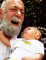 Image showing pinching grandpa