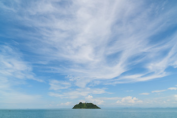 Image showing Island with pagoda at the Myeik Archipelago, Myanmar