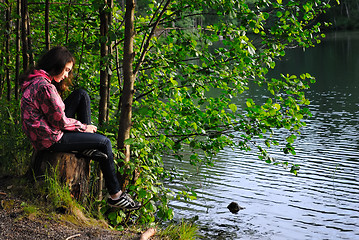 Image showing Girl at the lake.