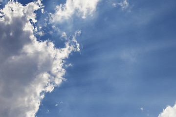 Image showing Sun rays through a cloud