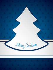 Image showing Christmas greeting with christmastree pattern background 