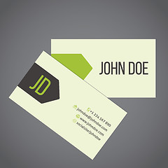 Image showing Business card design with green arrow ribbon