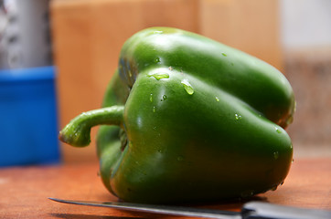 Image showing Sweet chili and knife  