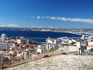 Image showing harbor with boats  port of Marseille France 