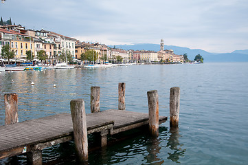 Image showing View of the town of salo from the jetty of the port