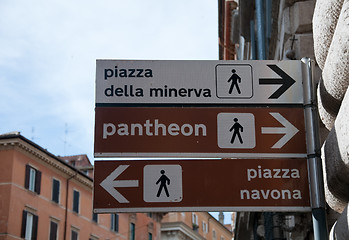 Image showing Road sign indicating a street name in Italian 