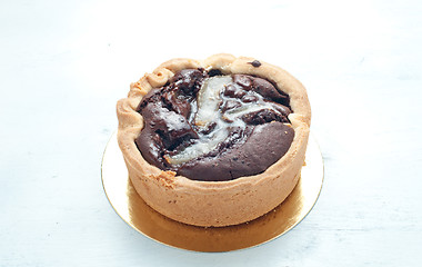 Image showing Fresh italian cake with apple and chocolate