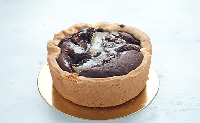 Image showing Fresh italian cake with apple and chocolate