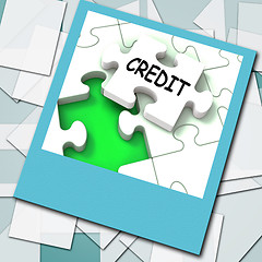 Image showing Credit Photo Means Loans Financing  Or Borrowed Money