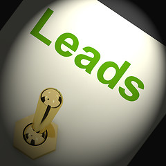 Image showing Leads Switch Means Lead Generation Or Sales