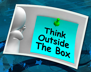 Image showing Think Outside The Box Photo Means Different Unconventional Think