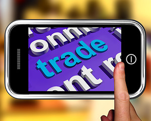 Image showing Trade In Word Cloud Phone Shows Online Buying And Selling