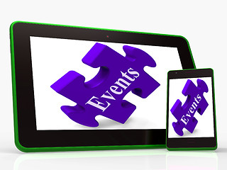 Image showing Events Smartphone Means Up-Coming Functions And Calendar
