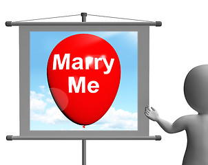 Image showing Marry Me Sign Represents Lovers Proposed Engagement