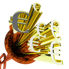 Image showing Euro Sign Means European Finances And Currency