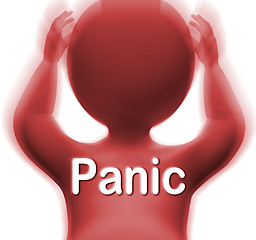 Image showing Panic Man Means Fear Worry Or Distress