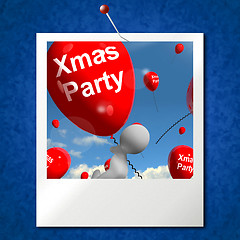 Image showing Xmas Party Balloons Photo Show Christmas Celebration and  Festiv