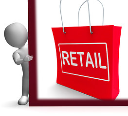 Image showing Retail Shopping Sign Shows Buying Selling Merchandise Sales