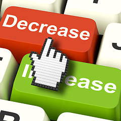 Image showing Decrease Reducing Keys Shows Decreasing Or Down Online