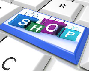 Image showing Shopping Bags Key Show Retail Store and Buying