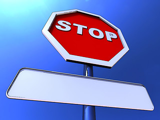 Image showing Stop Sign With Blank Copy space For Message