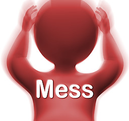 Image showing Mess Man Shows Chaos Disorder And Confusion