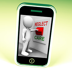 Image showing Neglect Care Switch Shows Neglecting Or Caring