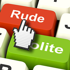 Image showing Rude Impolite Computer Means Insolence Bad Manners