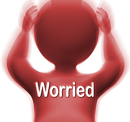 Image showing Worried Man Means Anxious Fearful Or Concerned