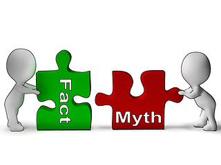 Image showing Fact Myth Puzzle Shows Fact Or Mythology