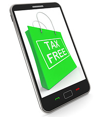 Image showing Tax Free Shopping Phone Shows No Duty Taxation