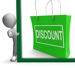 Image showing Discount Shopping Sign Means Cut Price Or Reduce