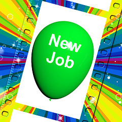 Image showing New Job Balloon Shows New Beginnings in Career