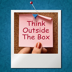 Image showing Think Outside The Box Photo Means Different Unconventional Think