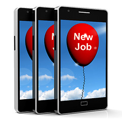 Image showing New Job Balloon Shows New Beginnings in Careers