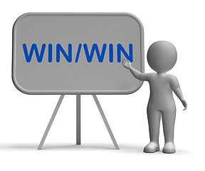 Image showing Win Win Whiteboard Showing Strategy Benefits Both