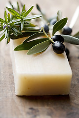 Image showing rosemary and olive soap