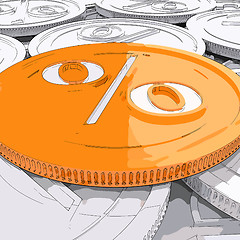Image showing Percentage Coin Shows Interest  Earn And Owed