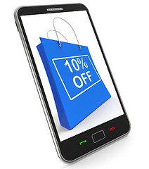 Image showing Shopping Bag Shows Sale Discount Ten Percent Off 10