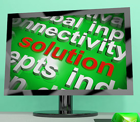 Image showing Solution Word Screen Cloud Shows Achievement Resolution Solving 