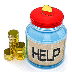 Image showing Help Jar Means Finance Aid Or Assistance