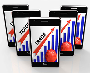 Image showing Trade Graph Shows Growth In Markets And Share Value