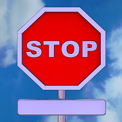 Image showing Stop Sign With Blank Copy space For Message