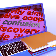 Image showing Confusion Word Cloud Laptop Means Confusing Confused Dilemma