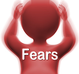 Image showing Fears Man Means Worries Anxieties And Concerns