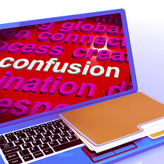 Image showing Confusion Word Cloud Laptop Means Confusing Confused Dilemma