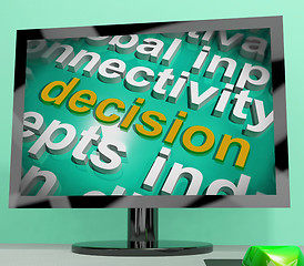 Image showing Decision Word Cloud Screen Shows Choice Or Decide