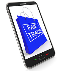 Image showing Fairtrade Shopping Bag Shows Fair Trade Product Or Products