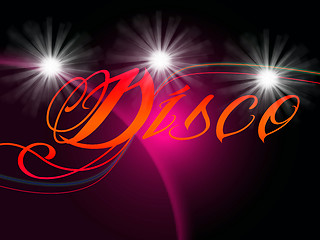 Image showing Groovy Discos Means Dancing Party And Music