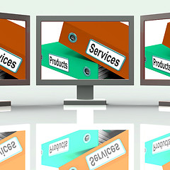 Image showing Services Products Screen Show Business Service And Merchandise